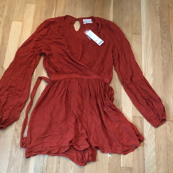 Urban Outfitters Rust Long Sleeve Romper - Picture 2 of 7